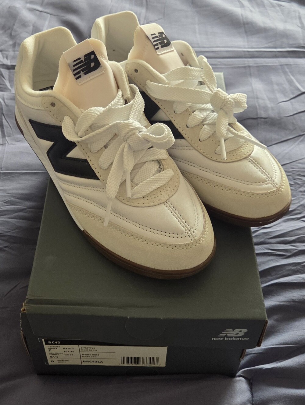 New Balance RC42 White Leather Sneakers